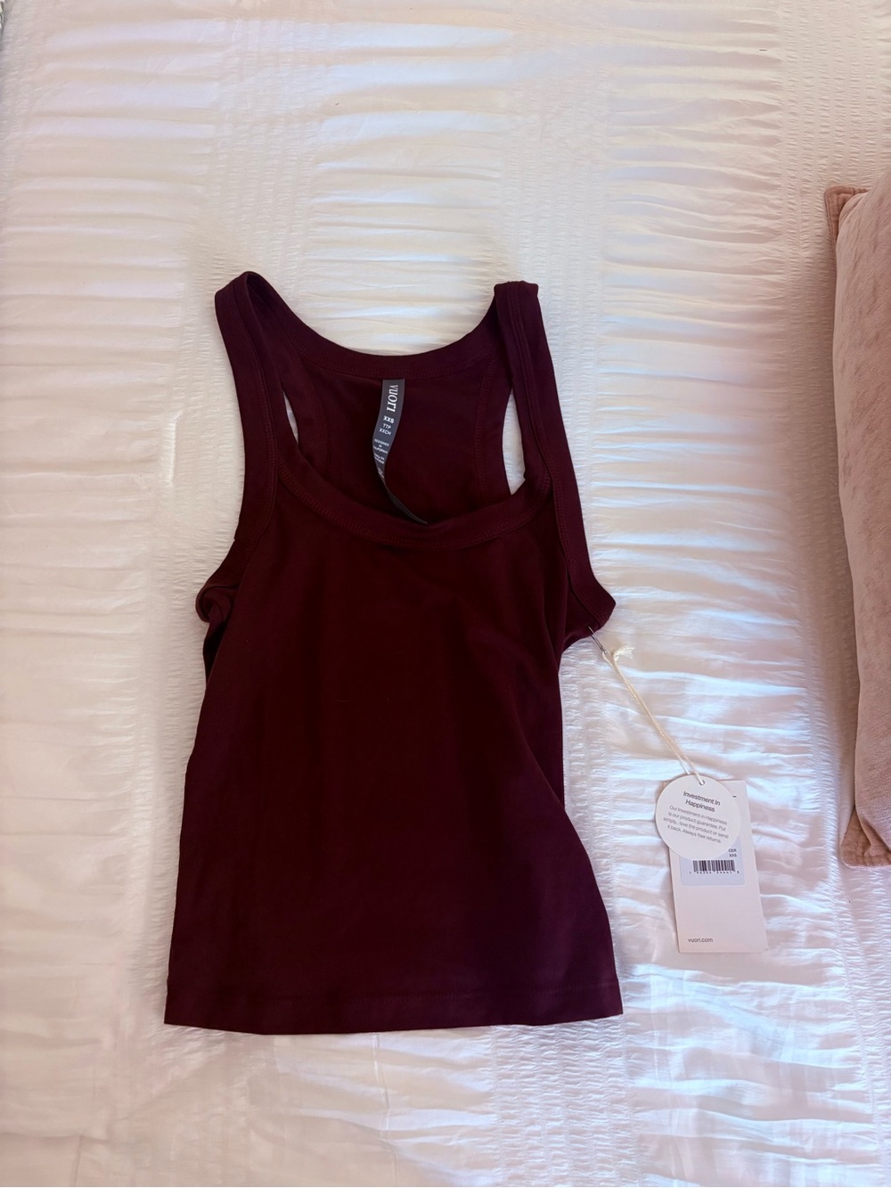 Vuori Deep Wine Ribbed Racerback Tank